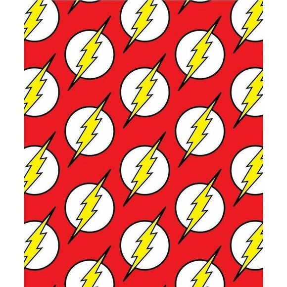 New Sherpa The Flash Logo Thick Fleece Throw Gift Blanket DC Comics Superhero - Picture 1 of 4